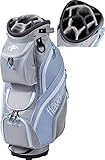 2019 Top-Flite Womens Flawless Golf Cart Bag 14-Way Top 14 Pockets Beverage Cooling Pocket (Gray/Blue)