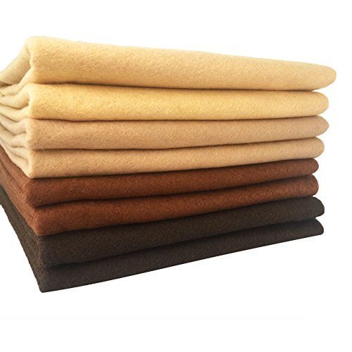 Image of 4pcs Thick 1.4mm Soft Felt Fabric Sheet Assorted Color Felt Pack DIY Craft Sewing Squares Nonwoven Patchwork (92x90cm Brown)