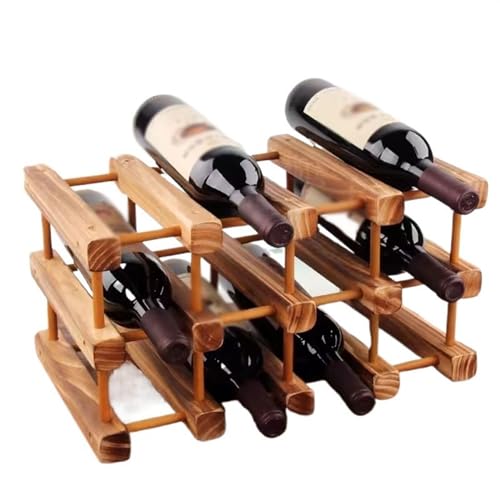 Soporte para 12 botellas de vino color B de madera sólida miniatura 1