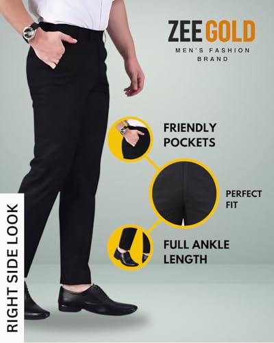 Image of Men's Slim Fit Formal Trouser for Regular Fit