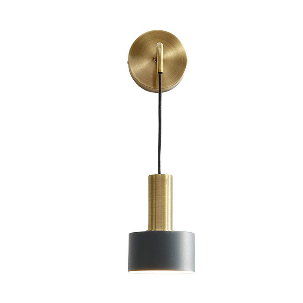 AIRUI Nordic Style Wall Light E27 Metal Wall Mounted Pendant Light Adjustable Modern Simple Indoor Wall Lamp For Bedroom Bedside Lamps,Dark Blue+Warm White-5W