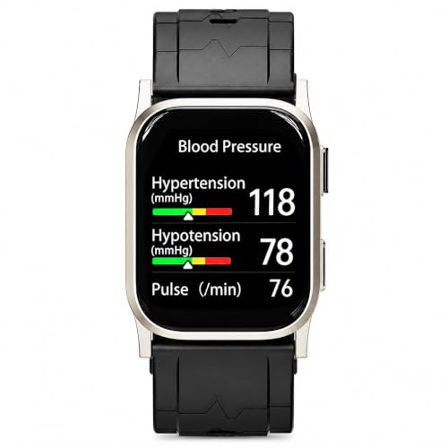 Jakoblife AI Powered FDA-Cleared Blood Pressure Smartwatch with Inflatable Airbag,No-Pump Night Monitoring, Gold-Tone Metal Casing