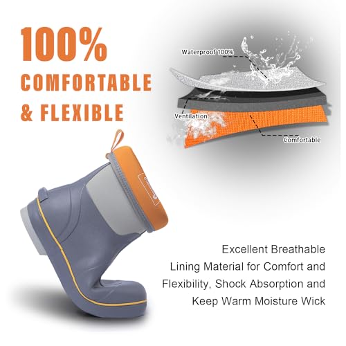 Mid-Calf Waterproof Insulated Rubber Boots with Steel Shank, 6mm Neoprene Rubber Boots for Men and Women, Ideal for Hunting, Farming, Gardening, and Fishing4