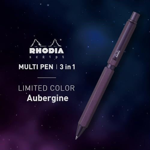 Rhodia multipen scRipt 3-en-1 rechargeable aubergine 9309C