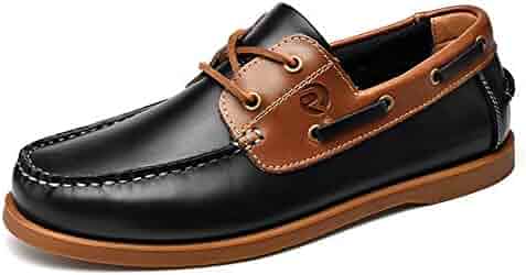 UPIShi Men's Leather Boat Shoe Casual 