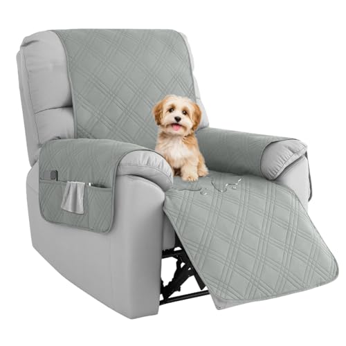 RANJIMA Liegesofa Sesselbezug, Sesselschoner mit Armlehne Sessel üBerzug rutschfest weich zur Schonung der Polster Lehnenschutz Relaxsessel Sesselschoner für Zuhause Kindern Haustieren Hund Katze