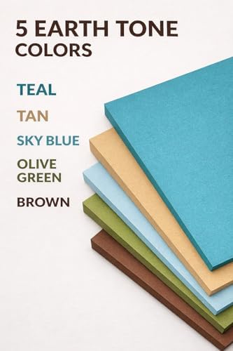 Earth Tones Cardstock Paper 8.5 x 11-50 Sheets 65lb/176gsm Solid Core - Olive Green Brown Tan Teal Blue - Acid Free Card Stock for Scrapbooking Crafts Card Making - Made in USA - Image 6