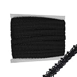 Material: 100% Baumwolle 27m Baumwoll Klöppelspitze 12mm, Borte, Spitze, Spitzenband, vintage, Farbwahl, Farbe:schwarz