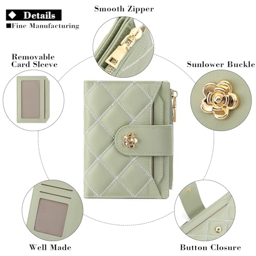 Image of RNIEGA Small Wallets for Women Leather Bifold Wallet Women RFID Blocking Purse Credit Card Holder with 15 Card Slots and ID Window Coin Pocket