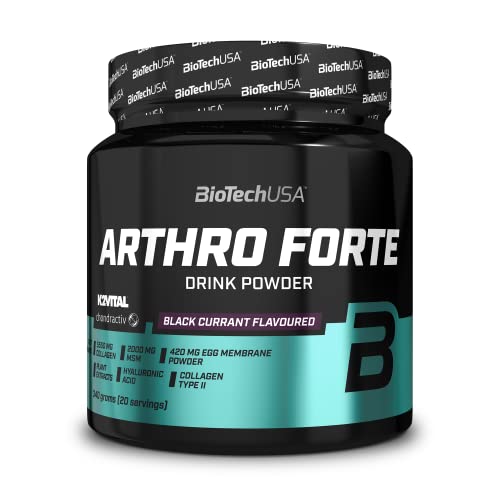 BioTechUSA Arthro Forte Aromatisiertes Getränkepulver mit Kollagen, Glukosamin, Chondroitin und MSM, Vitamin C, Pflanzenextrakten, 340g, Tropische Früchte
