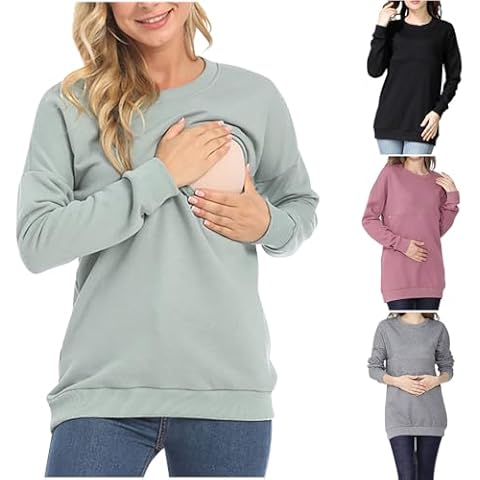 Lmdudan Women's Nursing Cotton Sweatshirt Cover