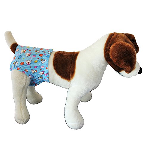 Set Of 2 Colors Dog Cat Puppy Diapers Female Girl For Small Pet Washable Reusable 100% Cotton Size Xs, S, M (M: Waist 13" - 16") #TOP3