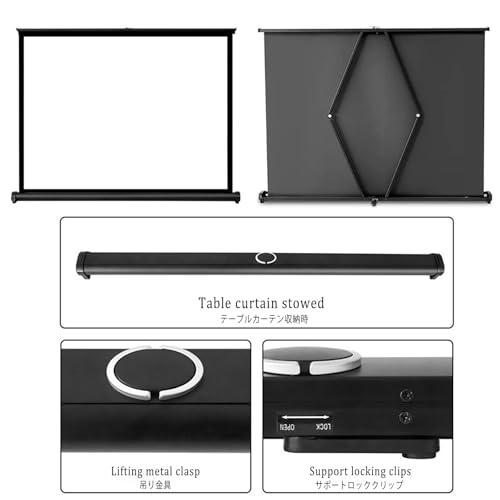 Pantalla de vídeo 16:9 40" para proyector portátil con diseño libre de arrugas y bolsa de transporte miniatura 4