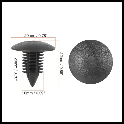 Hihaha 40pcs 10mm Hole Dia Plastic Bolt Rivets Fastener Rivets Bumper Retainer Clips Black for Car Front Rear Upper Replacement Durable Material