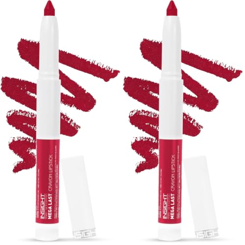 Image of INSIGHT Mega Last Crayon Lipstick | Matte Finish | Non-Transferable formula | Intense Color Pay off | 2in1 Formula |Water-Resistant | Built Sharpener-Shade 11 (Pack of 2)