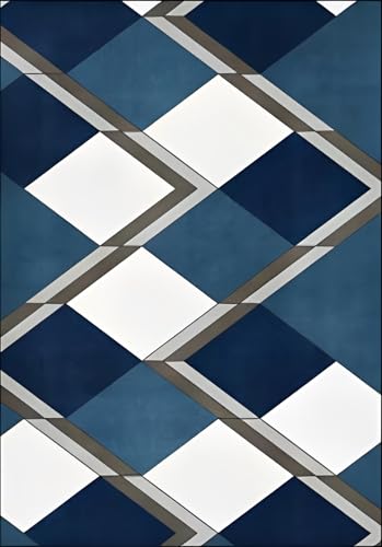 Alfombra de pelo corto Rururug, sofisticada decoración azul de 180 x 280 cm 3