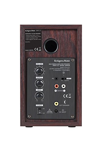 Krüger & Matz km0538 Active Enceinte bibliothèque 2.0 Spirit, Bluetooth Bois furniertes/Brun - Les Beatles, Paul McCartney, John Lennon, RIngo Starr, George Harrison Krüger & Matz km0538 Active Enceinte bibliothèque 2.0 Spirit, Bluetooth Bois furniertes/Brun – Image 4