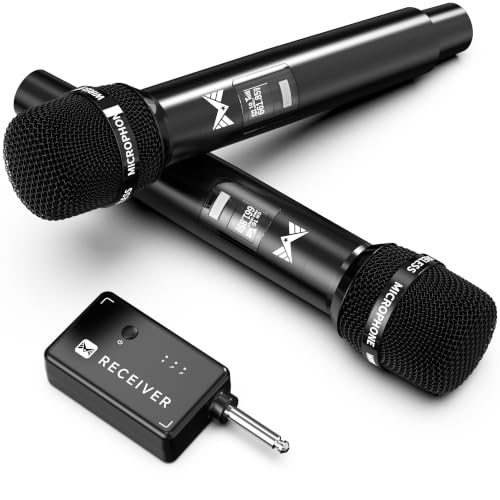 Microphone wireless Wireless Microphones with One-to-One Chip Connection 40H Rechargeable Battery 200FT Range Plug and Play Ergonomic Design Less Latency Singing Microphone for Karaoke Party