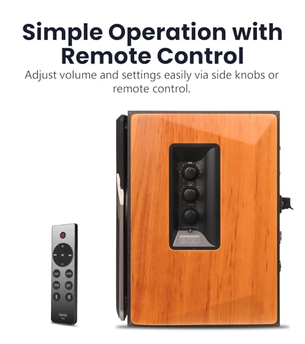 Image of Edifier R1380DB Active Bluetooth Bookshelf Speakers, 42W RMS, Wood Grain