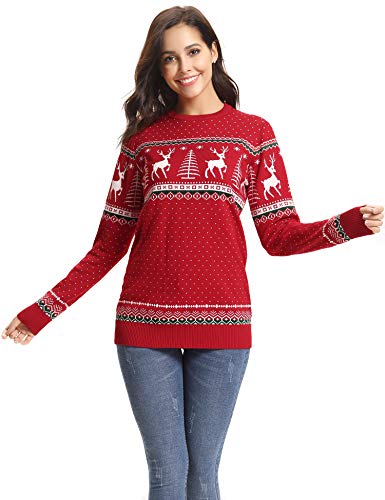 Image of Totatuit Womens Oversized Sweaters Casual Long Sleeve Crewneck Striped Knit Pullover Tops Cute 2025 Fall Sweaters