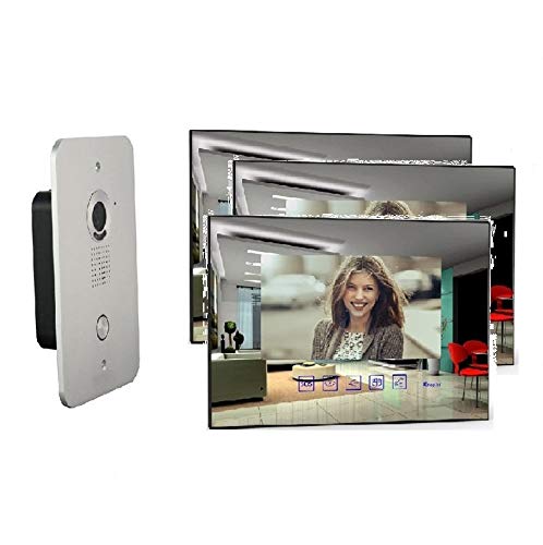 2 Draht Video Türsprechanlage Gegensprechanlage 3x 7 Zoll Monitor Klingel Farb