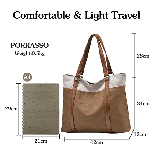 Bolso de lona grande casual para mujer miniatura 3