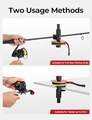 Image of Piscifun Speed E Fishing Line Spooler, Portable Fishing Reel Spooler | One-person spooling, portable reel spooler, fits spinning & baitcaster reels, tension control, helps reduce line twist