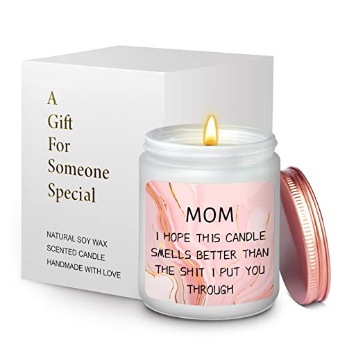 Mothers Day Gifts For Mom From Daughter Son- Mom Candles Gifts- Birthday Gifts For Mom- Presents For Mom- Funny Gifts For Mom-Glass Jar Lavender Scented Candles, 7Oz #TOP5