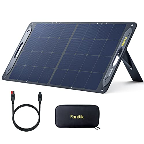 FANTTIK 100W Portable Solar Panel, 23% High Solar Conversion Efficiency for EVO 300 Power Station, Foldable Solar Panel Kit with Adjustable Kickstand, Splash-Proof IP65 for Outdoor Camping RV