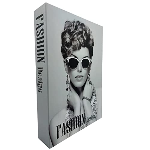 Conjunto Livro Caixa Decorativa Fake Design Branco e Preto