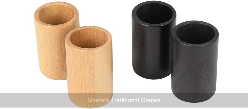 Handcrafted Premium Wooden Dice Cups in Natural Color - Set of 2