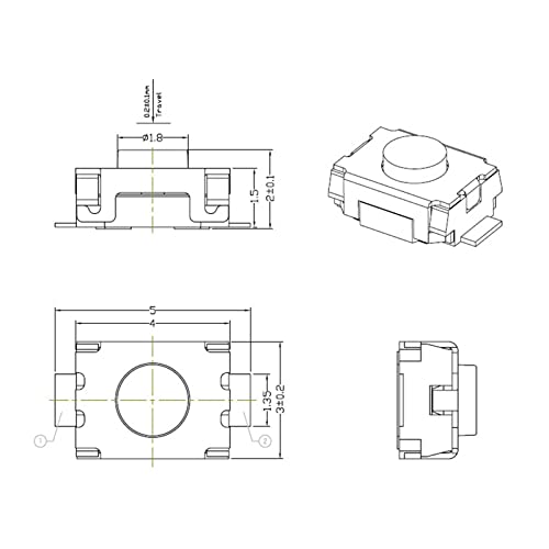 FFOCCO bouton de commutation d'alimentation 3X4MM micro switch SMD haute durabilité - 3