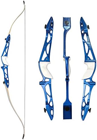 MILAEM 66" 68" 70" Archery Takedown Recurve Bow and Arrow Set Aluminum Bow Riser Hunting Shooting Target Practice Competition Longbow Right Hand Bow 12-40 Lbs (70" Blue, 40 Lbs)