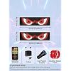 2 Pack Devil Eyes Light for Cars, LED Car Sign Windshield Display, Truck Decoration Programmable Matrix Remote/App Control, Custom Text/GIFS for Sedans, SUVs, Trucks, 14x4