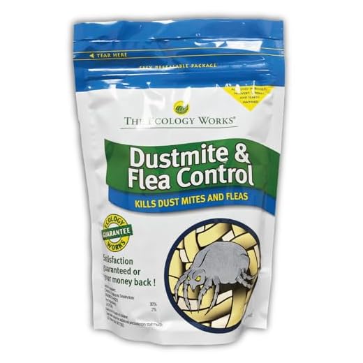 The Ecology Works - Dust Mite and Flea Control Powder (2lb) - Eliminate Dust Mites, Fleas & Reduce Allergies, Gentle Hypoallergenic Formula for Fabric, Furniture, Pet Beds & More