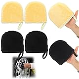 Funnysoft 4 Pcs Synthetic Wool Wheel Mitt Wash and Scrub Wheel Faces and Details Without Scratching or Marring Car Fits Over Fingers for Easy and Comfortable Detailing