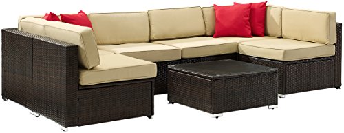 Crosley Furniture Ko70146-Br Sea Island Sectional Set, Khaki #TOP25