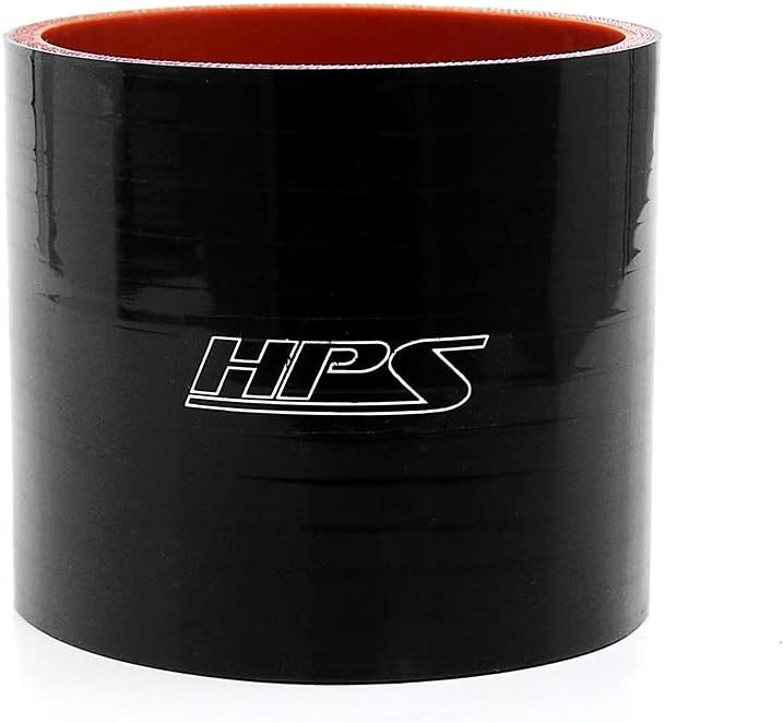 HPS 2-3/8" ID, 3" Length, Silicone Coupler Hose, High Temp 4-Ply Reinforced, 100 Psi Max. Pressure, 350F Max. Temperature, SC-8524-BLK, Silicone, black