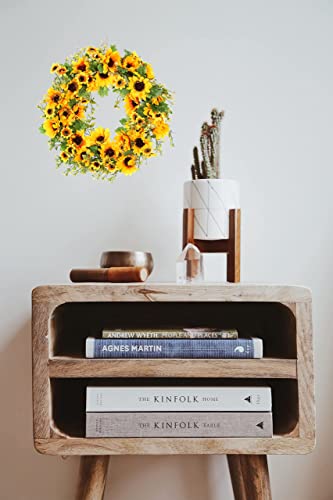 Sunflower Wreath For Front Door All Season 18Inch Handmade Artificial Spring Wreath For Front Door Wall Window Wedding Party Home Deco #TOP7