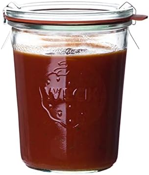 Weck 6 x słoik 850 ml (3/4 l) z gumowym pierścieniem i 2 klamerkami