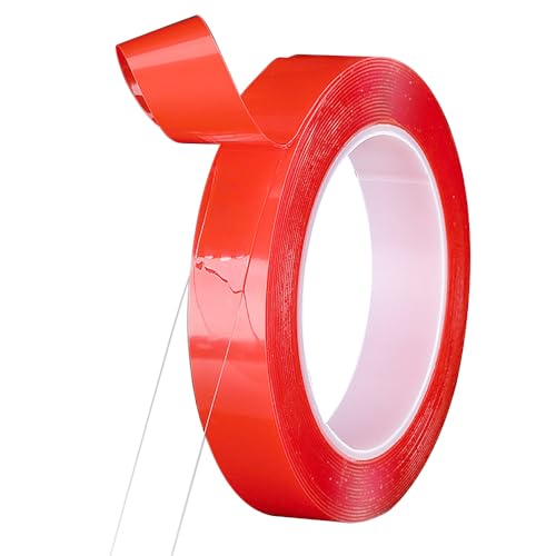 Curtain Rod Glide Tape – 15mm Wide Clear Slide Strip for Smooth & Silent Drapery, Adhesive PET Curtain Tape（15mm×3M）