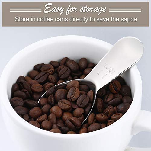 Patelai 3 Pieces Coffee Scoop Tablespoon Measuring Spoons Stainless Steel Coffee Scoops Short Handle Tablespoon for Tea Sugar Kitchen Gifts(15 ml,Silver) - Image 5