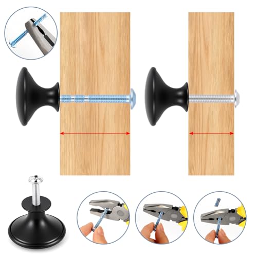 OSDUE 10 Boutons de Meuble Noir, 30mm avec Vis pour Commode Armoire Placard – vue 4