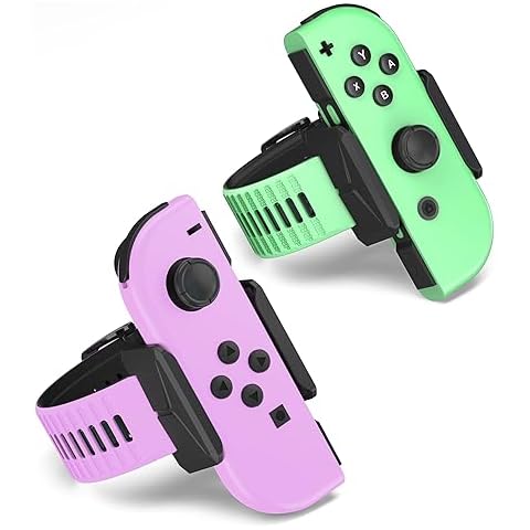 Narati Wrist Bands for Just Dance 2025 2024 2023 2022 2021 Switch, Adjustable Size Silicone Wrist Straps Compatible with Joy Cons & Switch OLED Model, 2 Pack for Adults and Children Cover