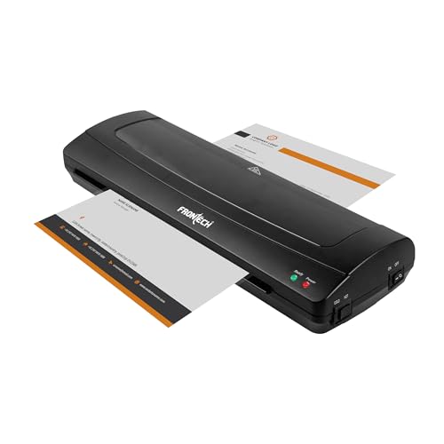 Image of FRONTECH A4 Laminator, Hot & Cold, 250mm /min, Bubble-Free, Portable for Office, School & Home, Supports 80 /125 Mic Pouches (LAM-0004 Black)