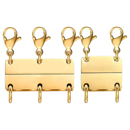 マルチネックレス レイヤリング留め具 | レイヤードネックレス留め具 | 2点セット 連結分離具 女性男性用 チョーカー ブレスレット ハンドメイド