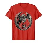 Knight vs Dragon Brave Charge Adventure Graphic T-Shirt, Men, Red, Large