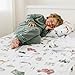Pobibaby Premium Twin Full Sheets Sets, Kids Double Bed Sheets in Cotton Blend | Ultra-Soft Woodland Camping Print with Fitted Sheet, Flat Sheet & Pillowcases (Twin Explore)