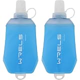 WRELS Botella de agua suave plegable de 200 ml/350 ml/500 ml, sin BPA, con anillo para colgar, termo de hidratación ligero de TPU para correr, maratón, ciclismo, senderismo (200 ml, 2 paquetes)