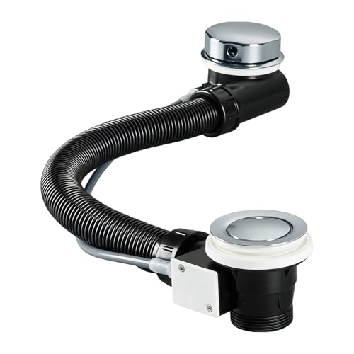 Wjelet Bath Waste And Overflow Kit Upgraded Chrome Pop Up Bath Waste Drain System Easy To Install for Bathtubs Bathroom Drainage Parts
